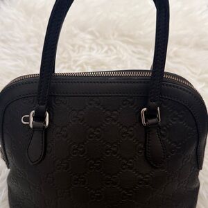 Gucci Black Calfskin Guccissima Leather 2 Way